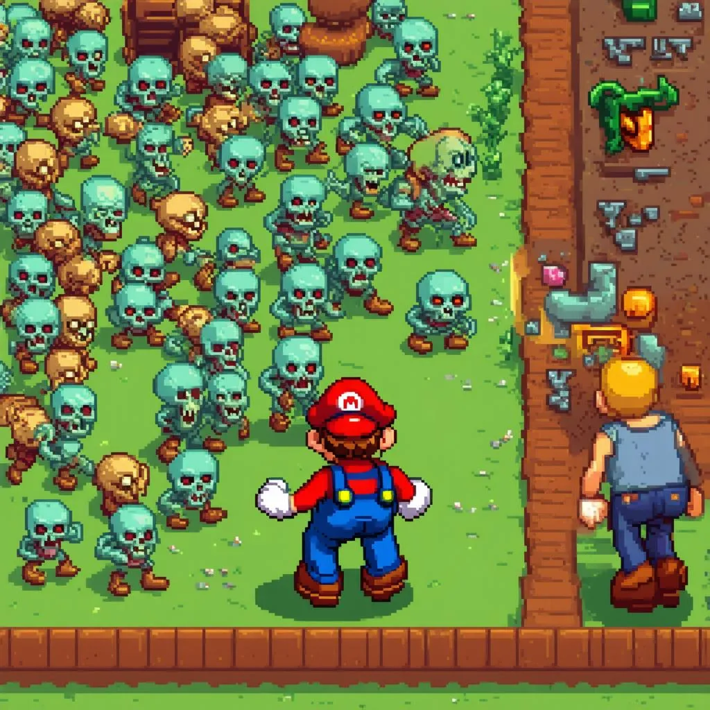 Mario Chiến Đấu Với Zombie