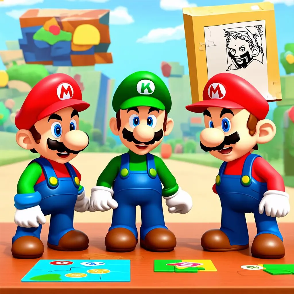 Mario, Luigi và Paper Mario cùng nhau vượt qua thử thách