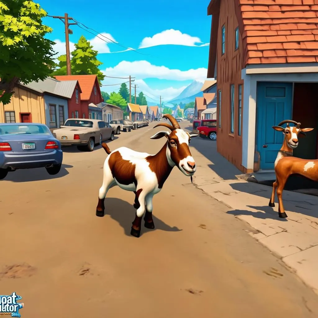 Cảnh chơi game Goat Simulator