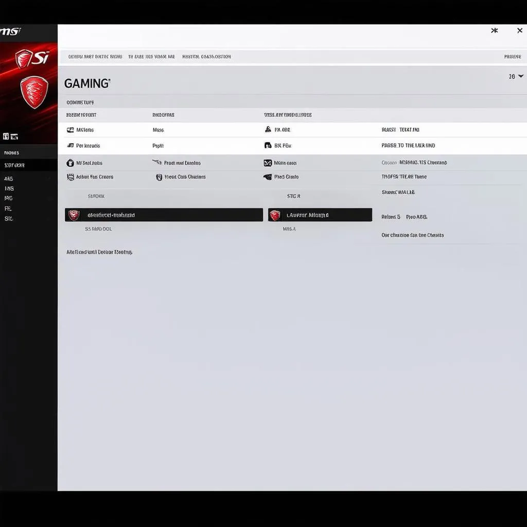 Giao diện MSI Gaming App