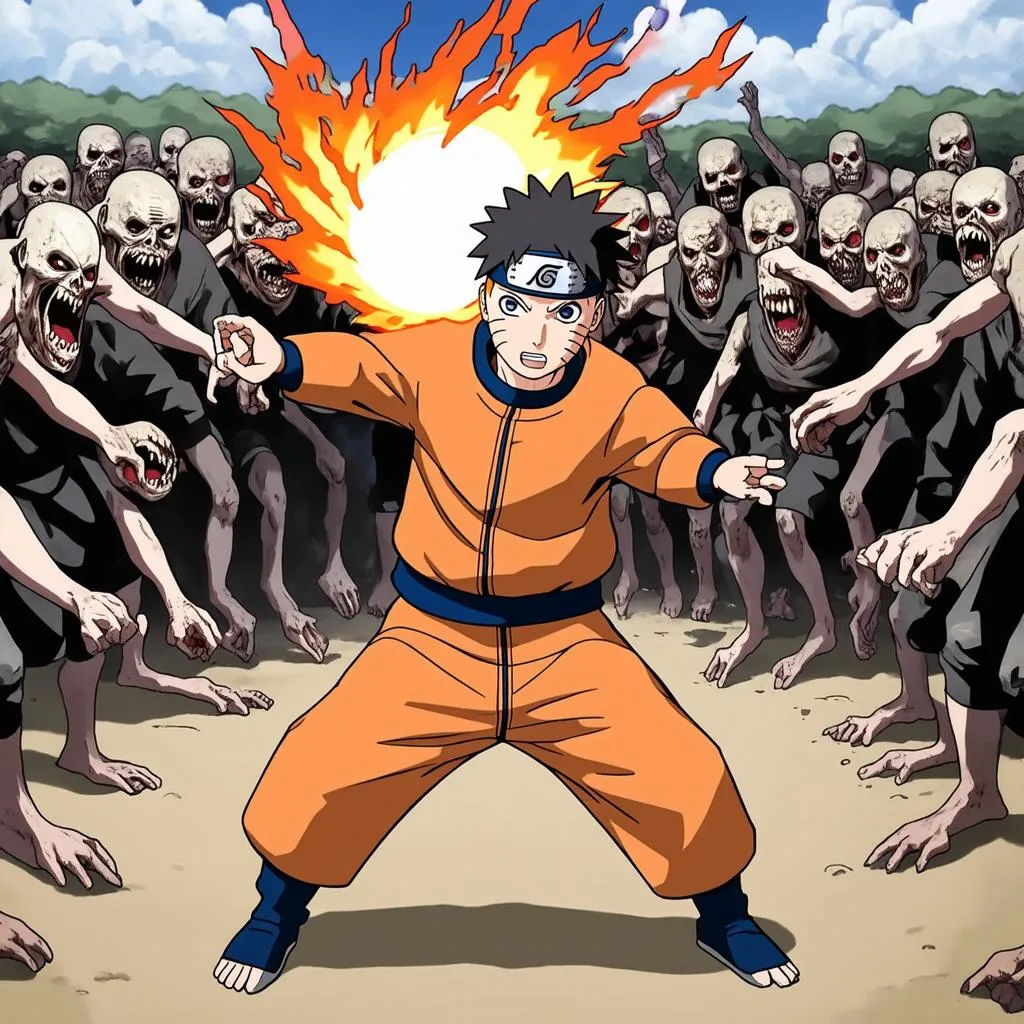 Naruto chiến đấu với Zombie