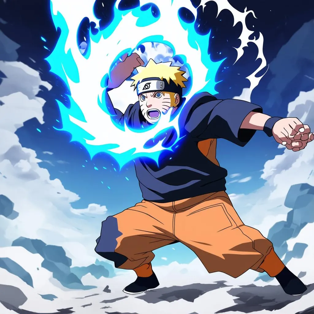 Naruto using Rasengan