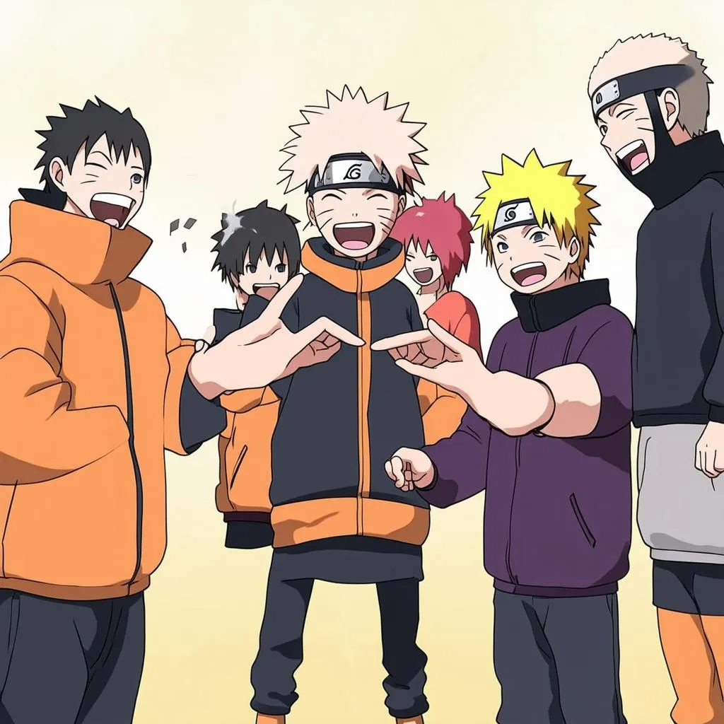 Naruto And Friends Playing Rock Paper Scissors