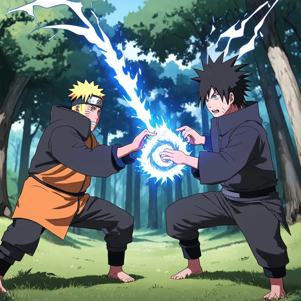 Naruto và Sasuke chiến đấu