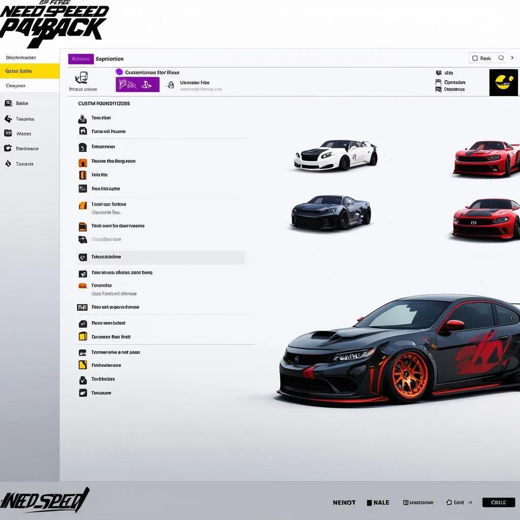 Customize your car in Need for Speed Payback