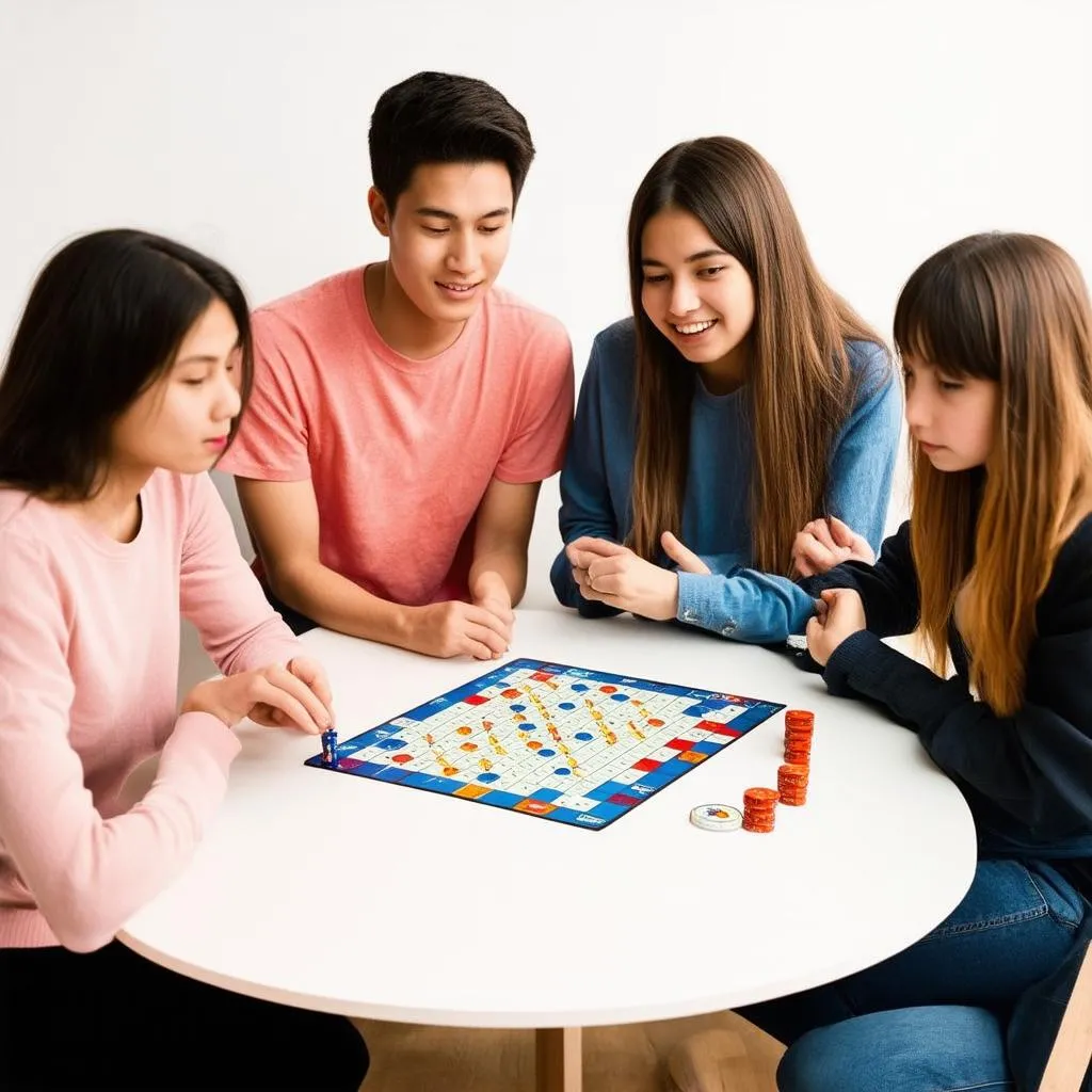 Nhóm bạn trẻ chơi board game