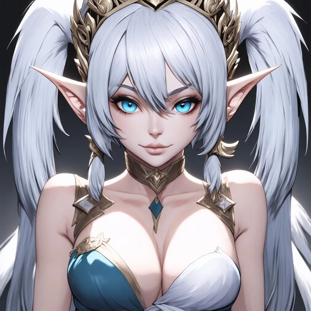 Nhân vật game hentai với mái tóc bạc