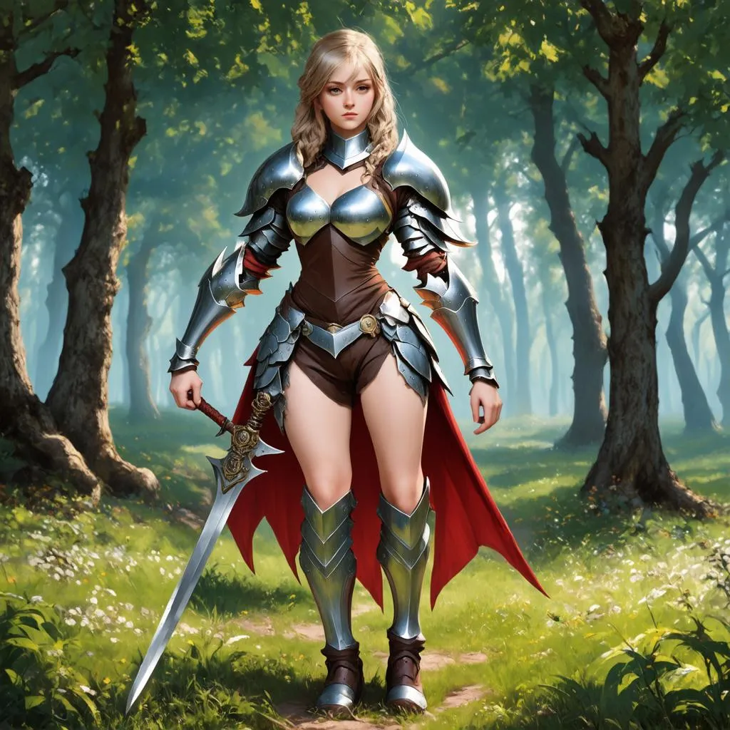 Beautiful female character in game