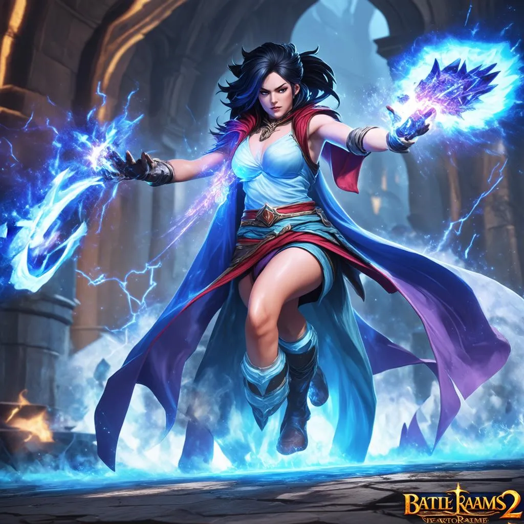 female character in battle realms 2 using magic