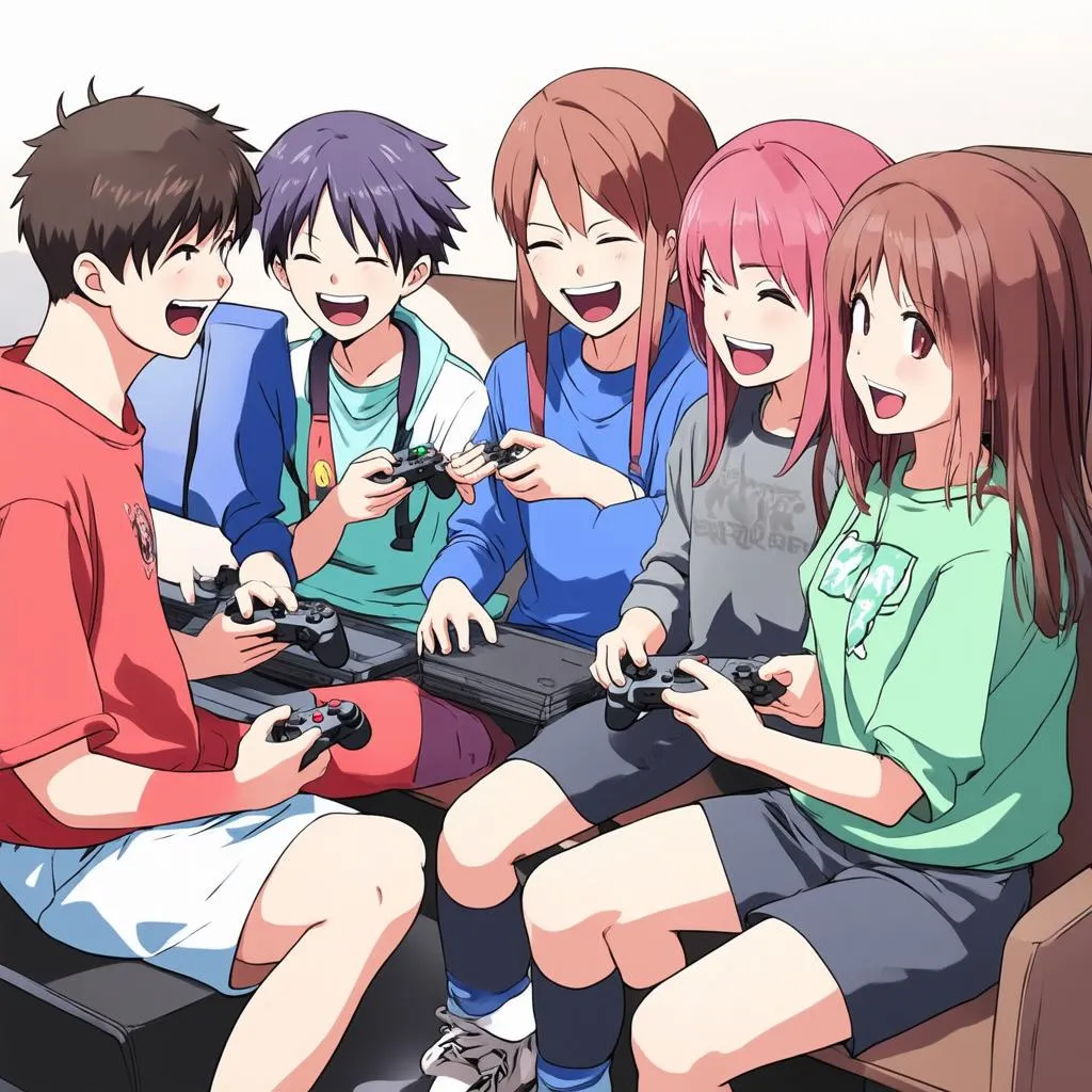 Nhóm bạn anime chơi game