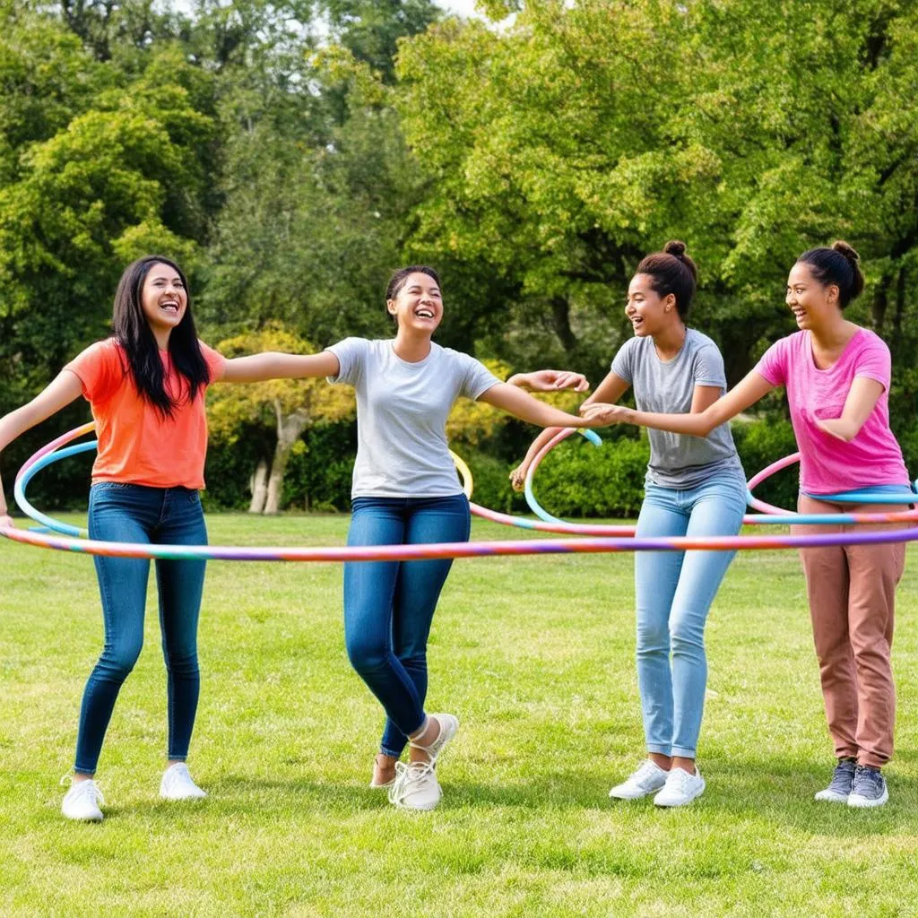 Trò chơi Hula Hoop Team Building