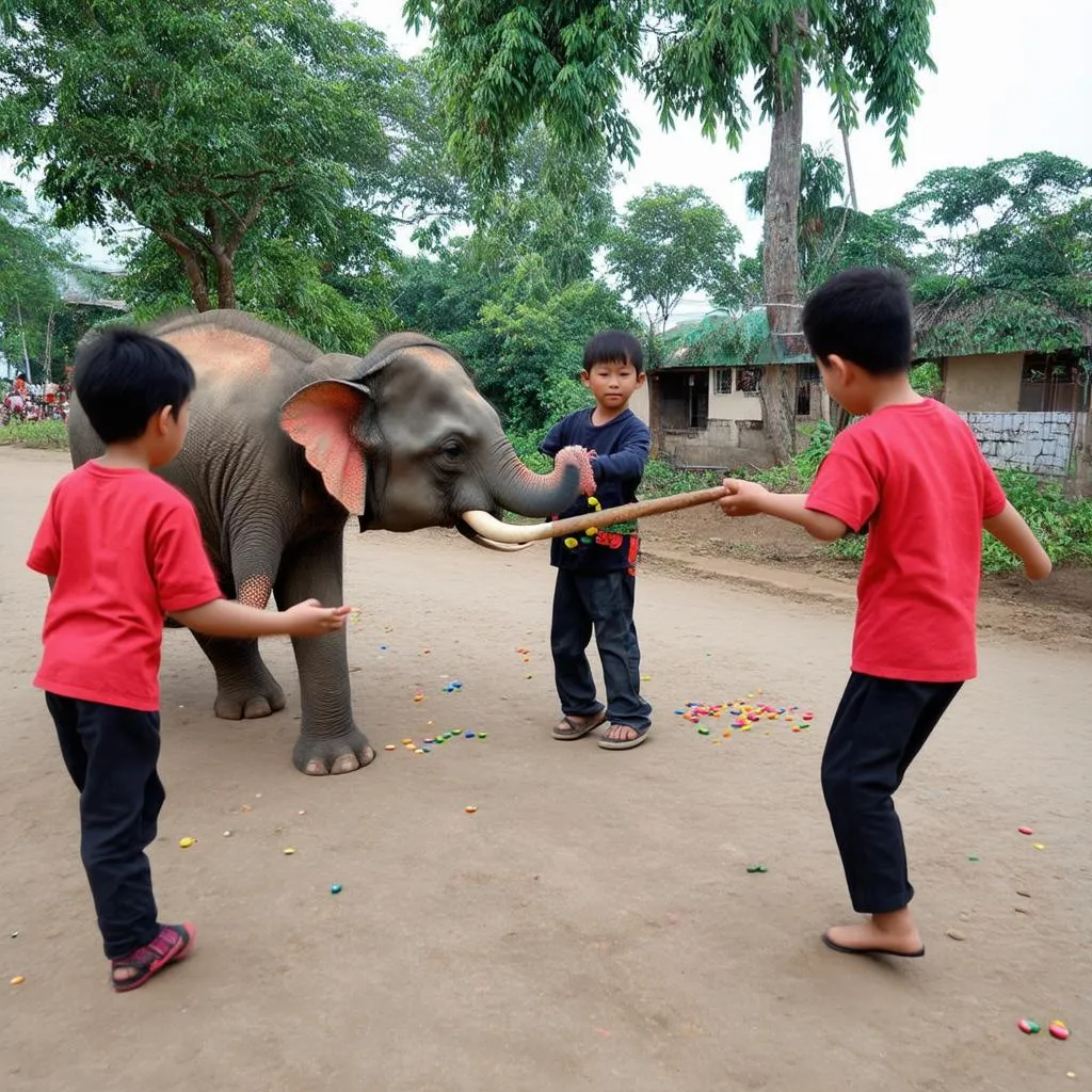 Trò Chơi Dân Gian Với Hình Ảnh Con Voi