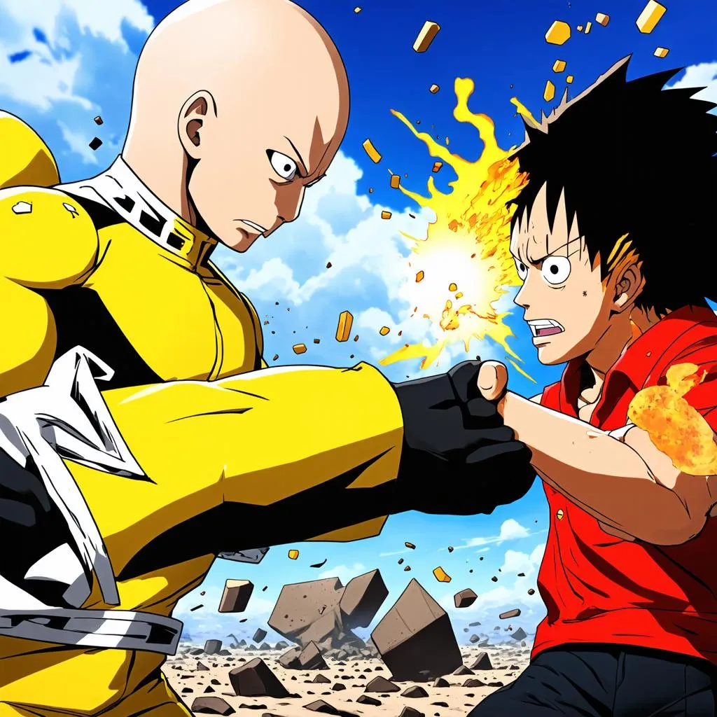 One Punch Man đối đầu Luffy