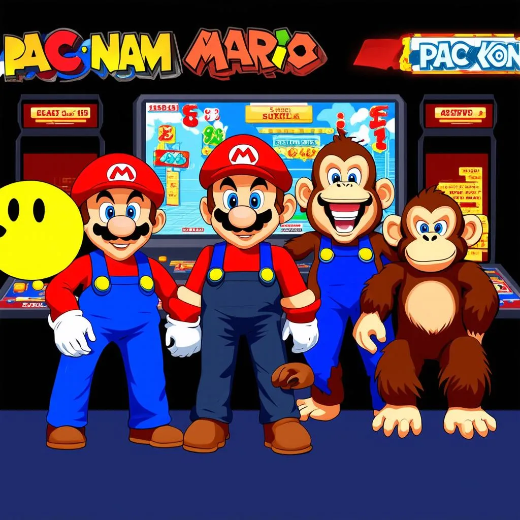 Pac-Man, Mario, Donkey Kong