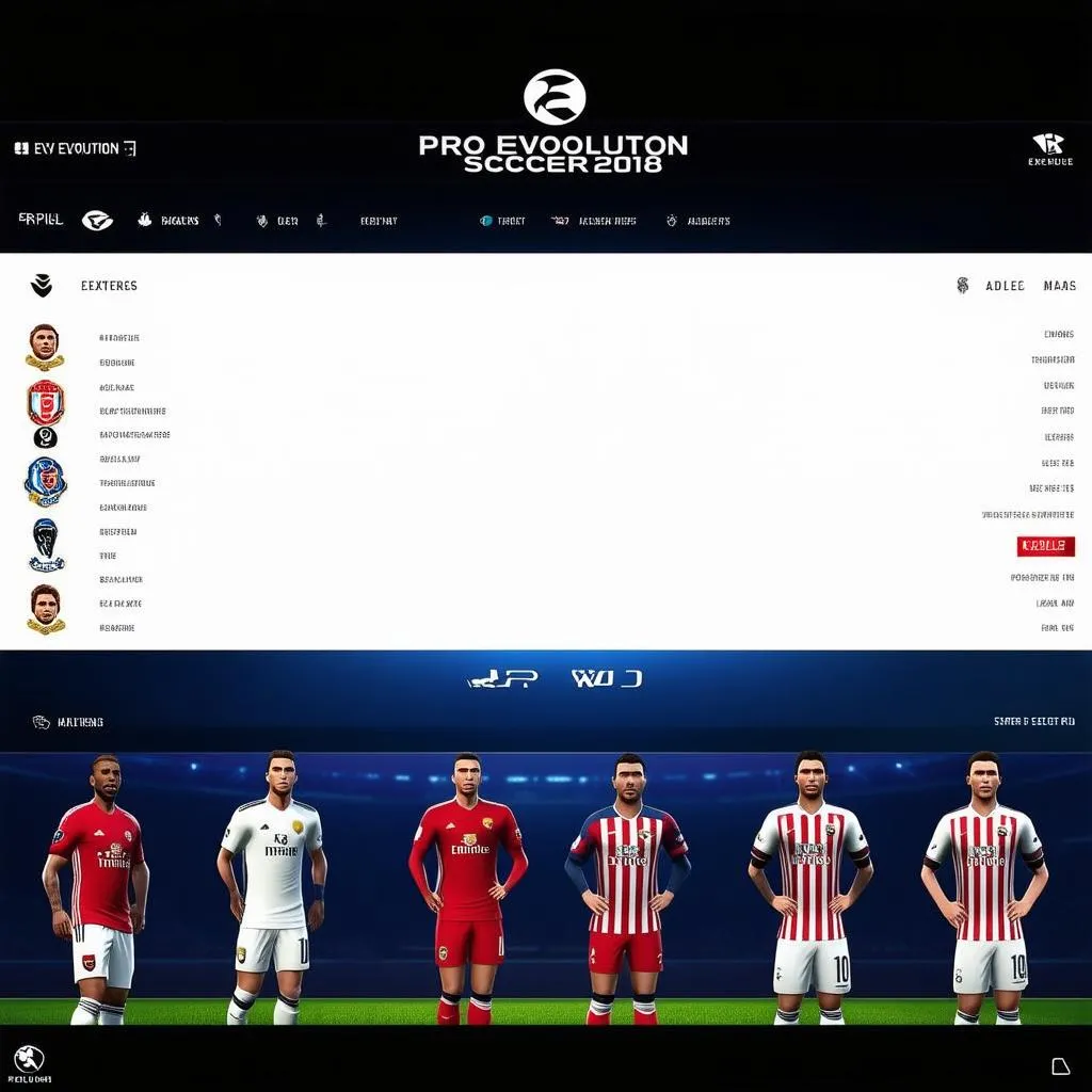 Giao diện game PES 18