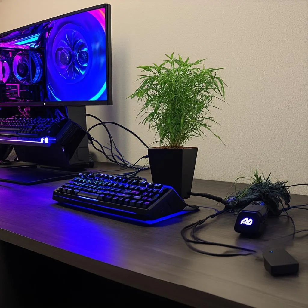 Bàn PC Gaming được setup theo phong thủy