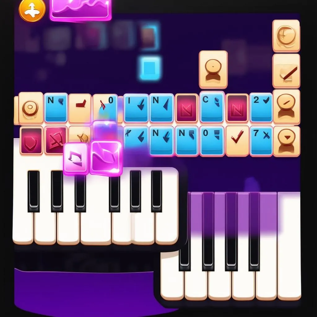 piano tiles game giao diện game dành cho thiết bị điện thoại