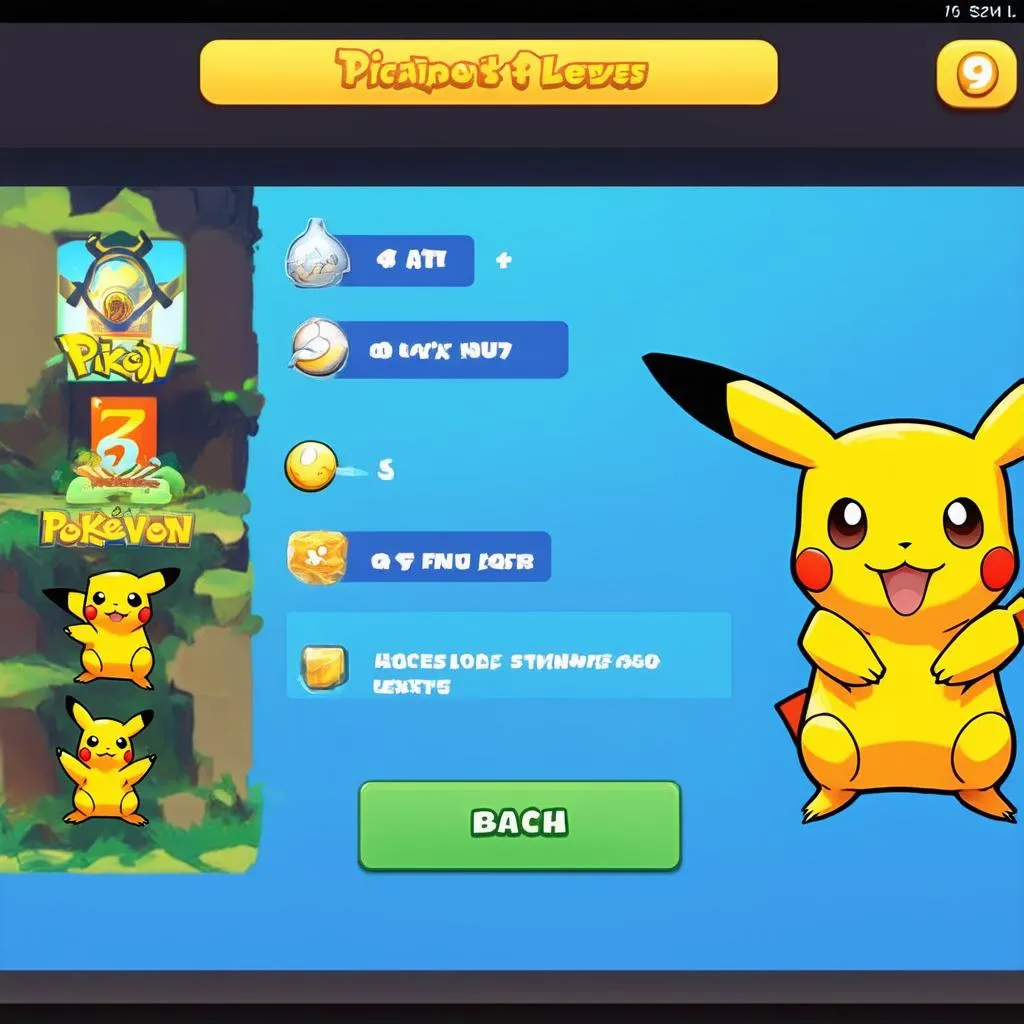 Pikachu 9 Level Giao Diện