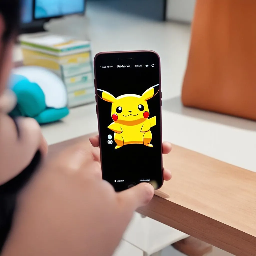 Pikachu trên điện thoại