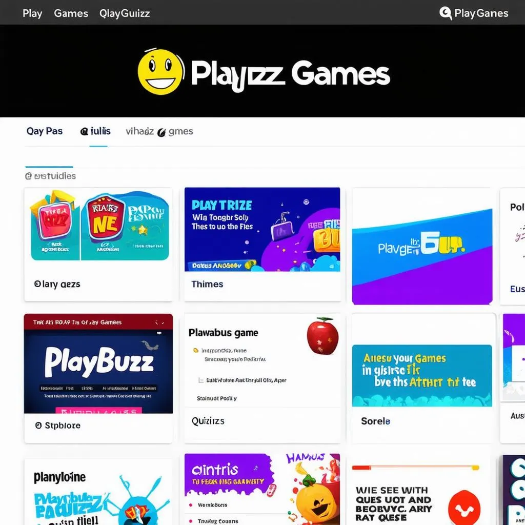 Giao diện Playbuzz Games