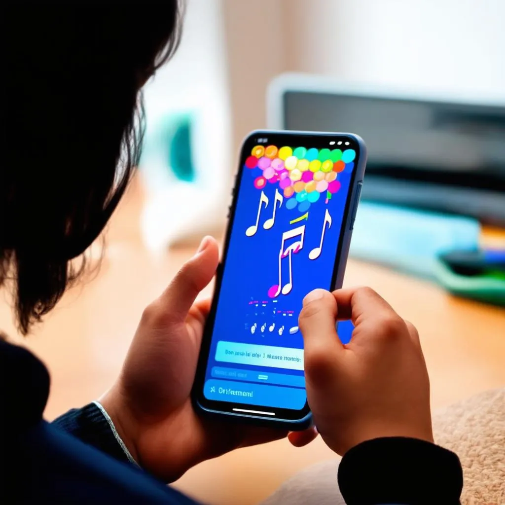 Playing a music game on the phone