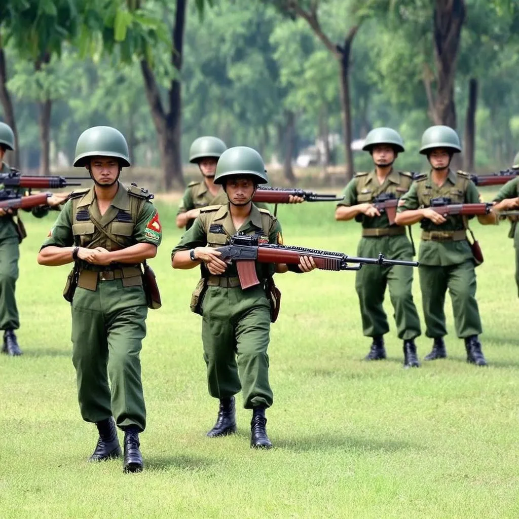 Vietnamese soldiers participating in Army Games