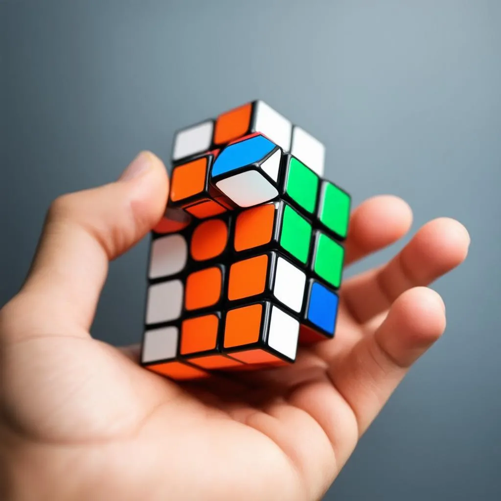 Rubik's cube in hand