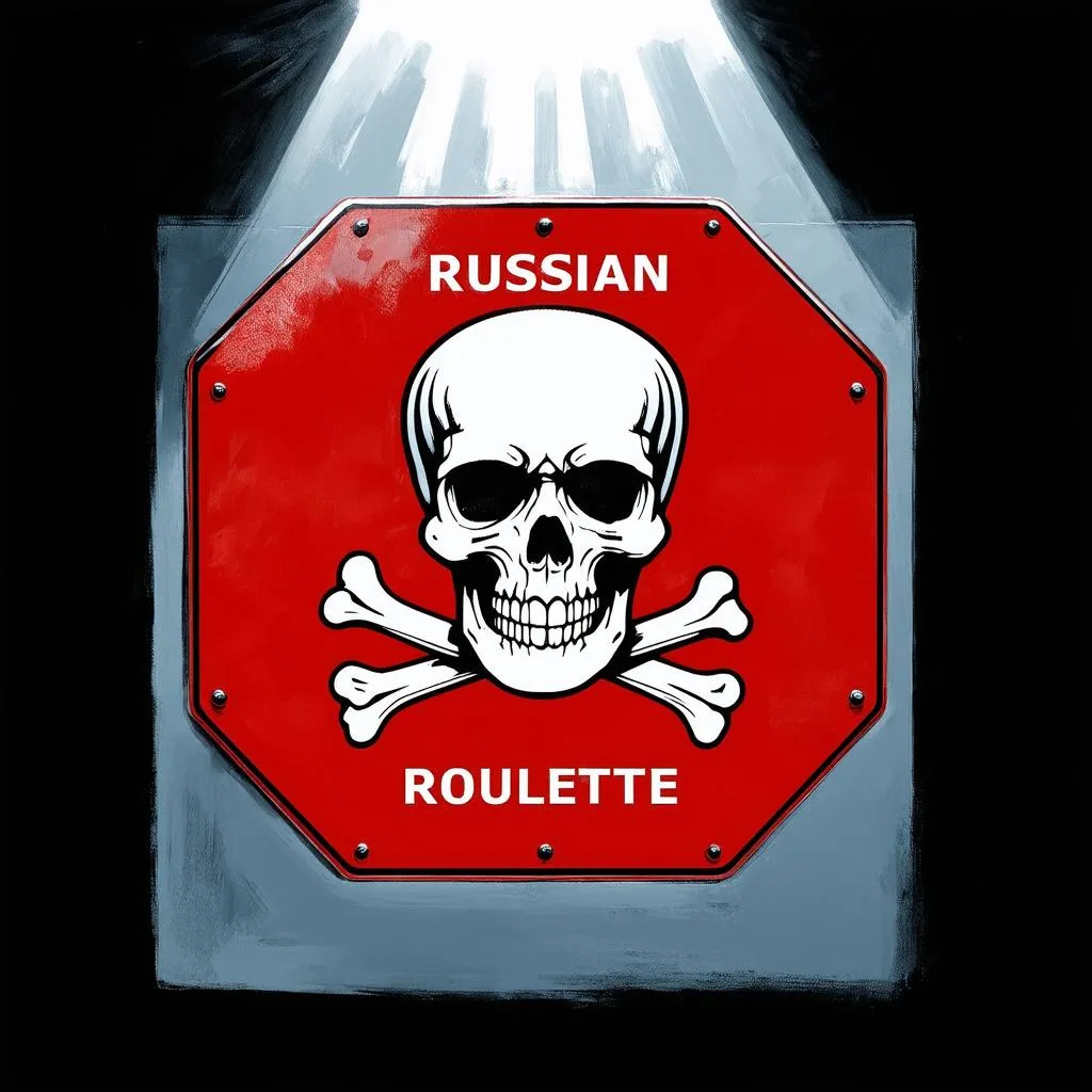 warning sign for russian roulette