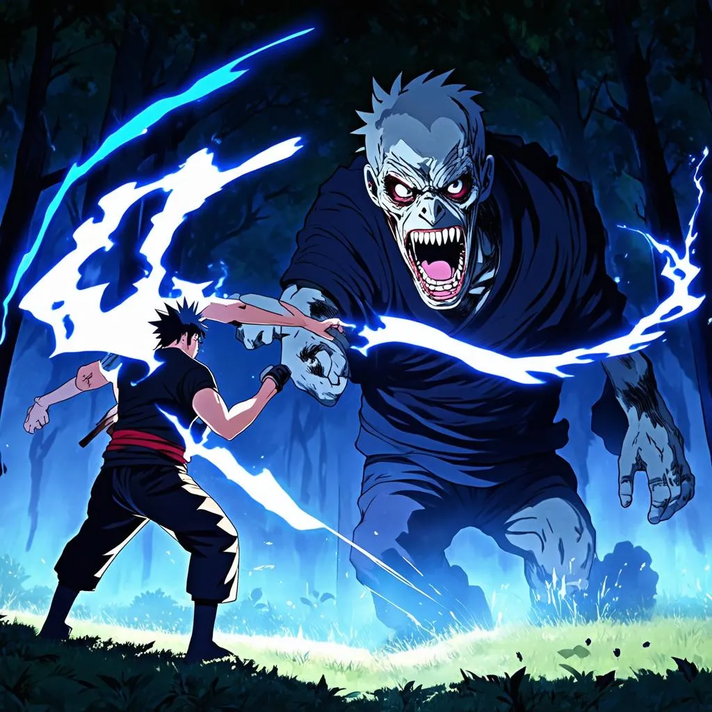 Sasuke dùng Chidori với Zombie