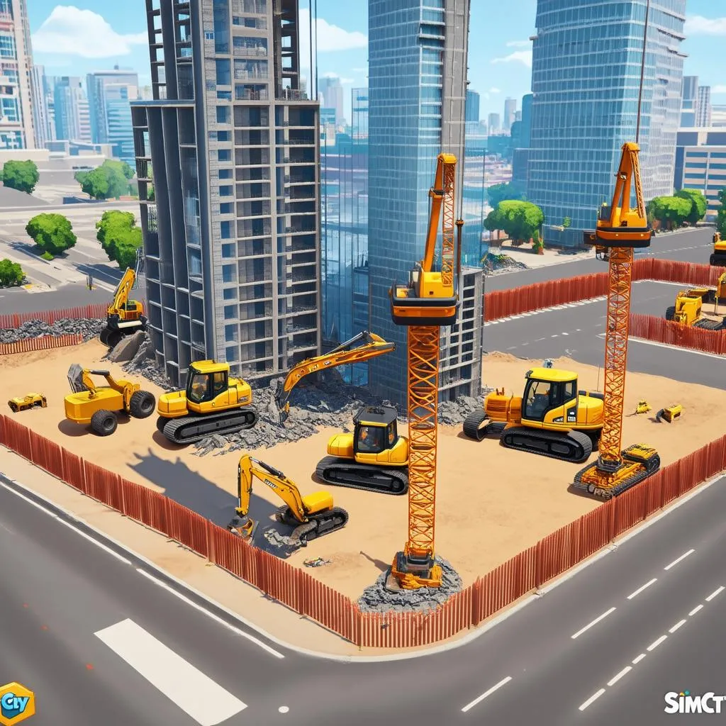 Công trường xây dựng trong SimCity 2018