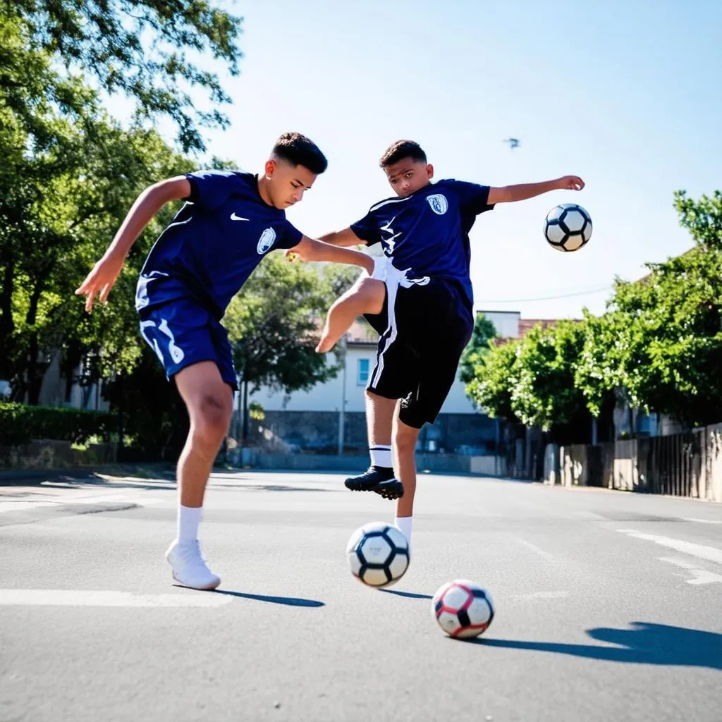 SkillTwins đang biểu diễn kỹ thuật