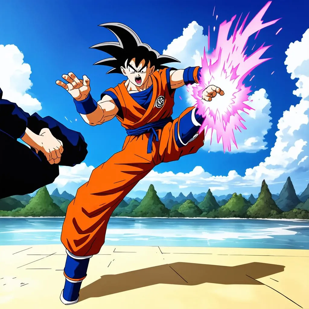 Goku Tung Cước Tấn Công