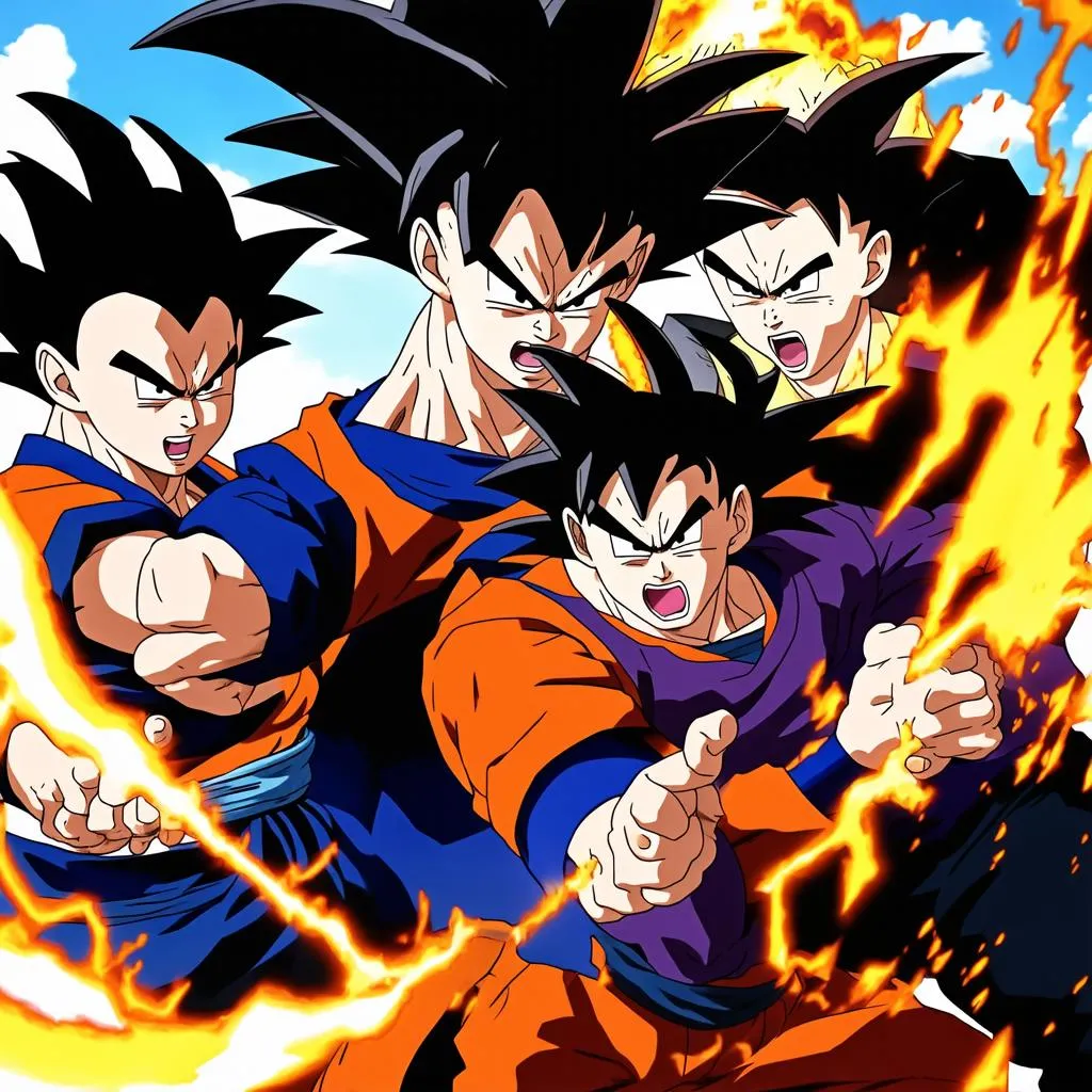 Songoku, Vegeta và Goku Black đối đầu căng thẳng