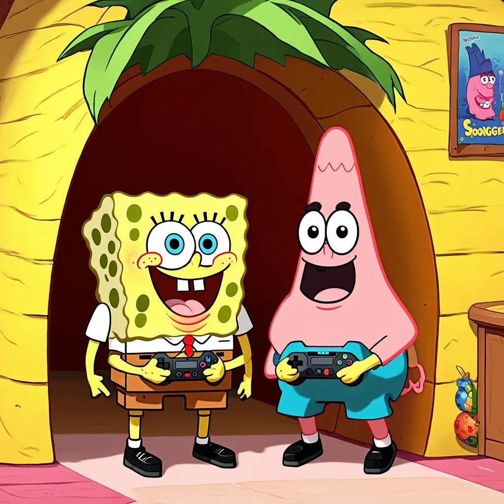 SpongeBob và Patrick chơi game