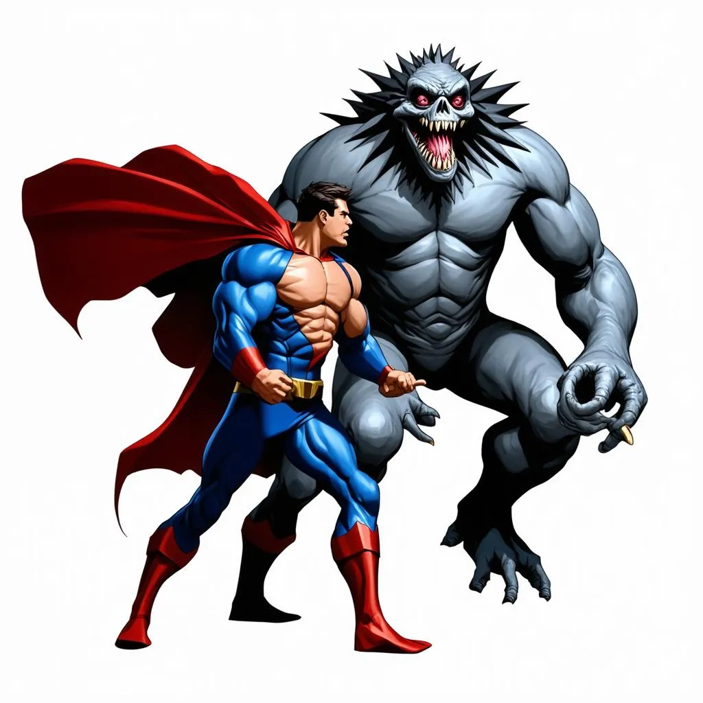 superman fighting doomsday