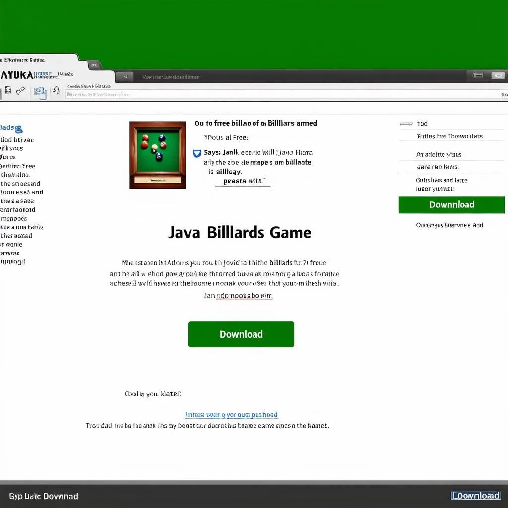 Download free java billiards game