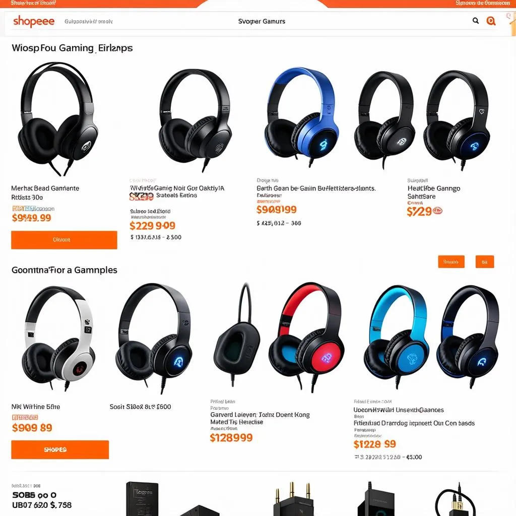 Tai nghe gaming đa dạng trên Shopee