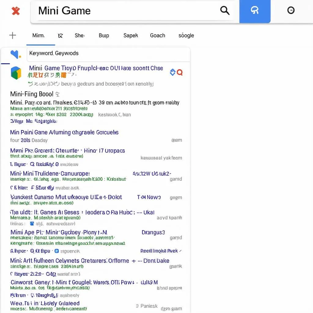 Tìm kiếm mini game Google