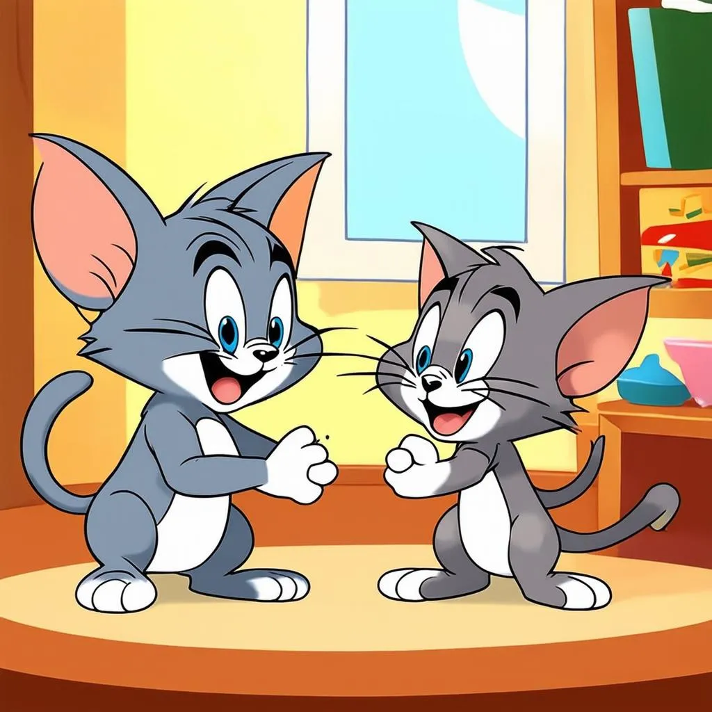 Tom và Jerry cùng nhau chơi game