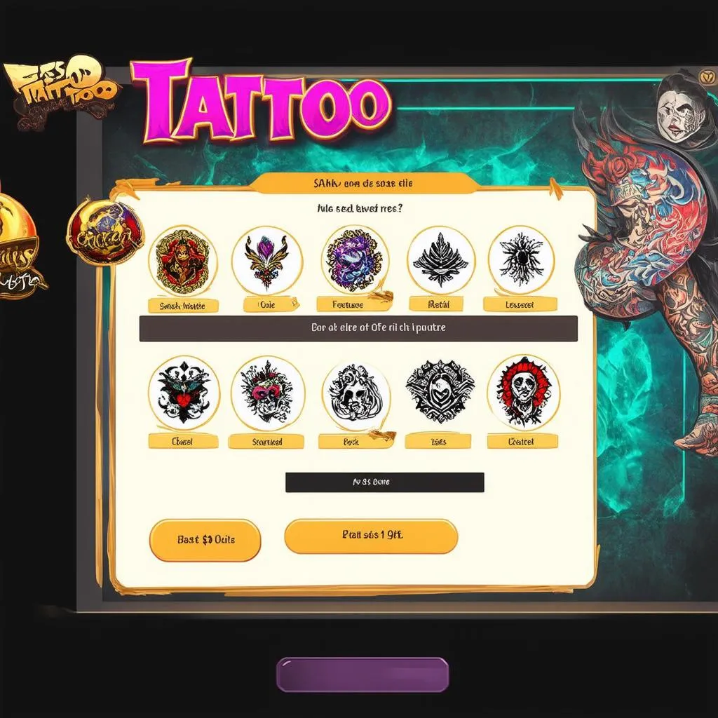 Choosing Tattoo Design in Game