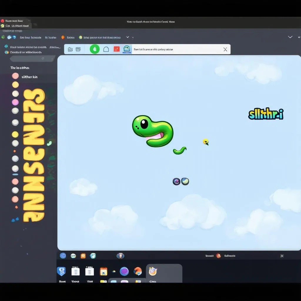 Trò chơi Slither.io trên màn hình máy tính