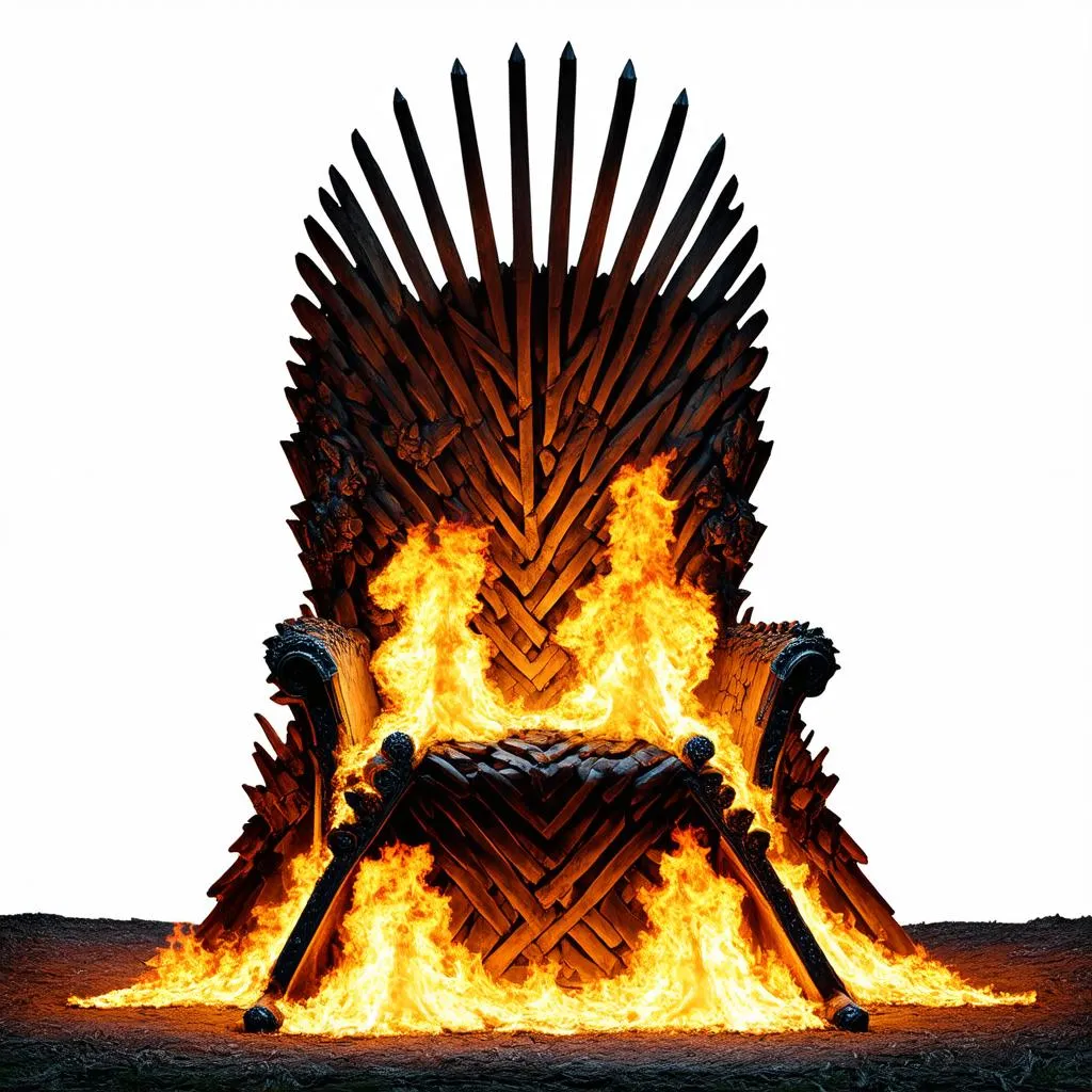 Game of Thrones throne and fire