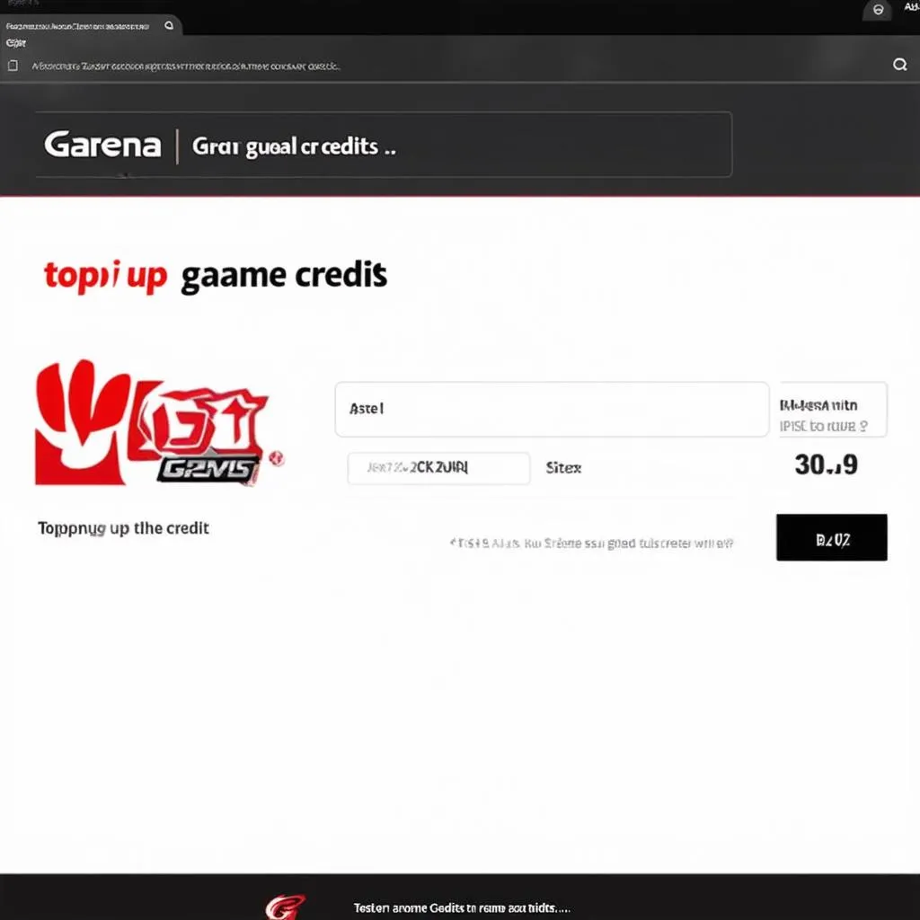 Trang chủ website nạp thẻ Garena