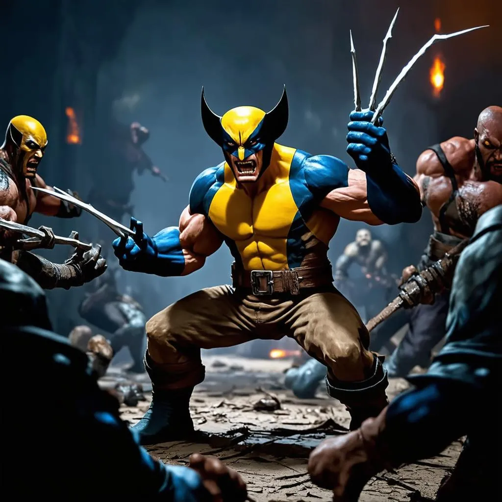 Wolverine in a fight scene