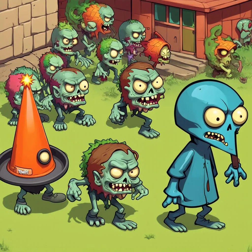 Hình ảnh Zombie trong Plants vs Zombies