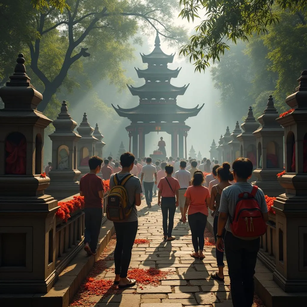 Hình ảnh người dân viếng mộ tại An Bang Cemetery