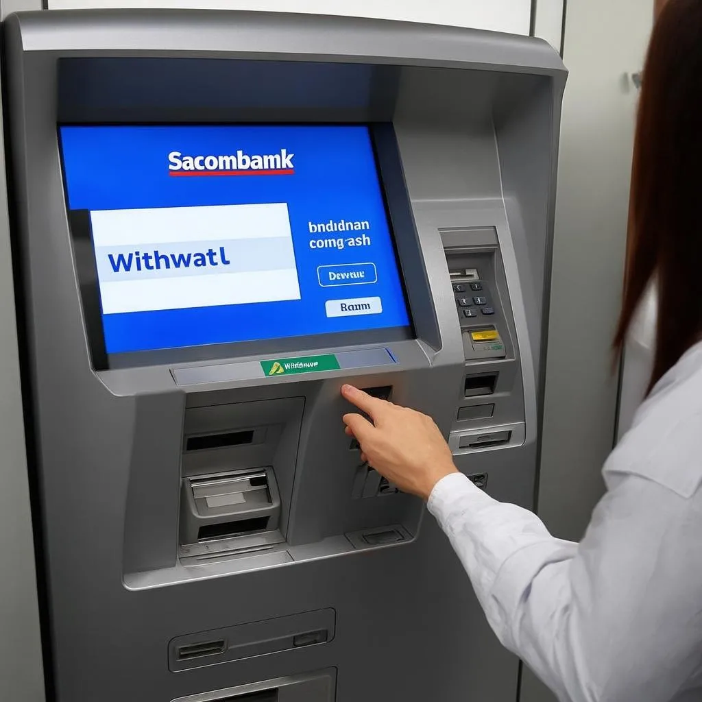 Rút tiền tại máy ATM Sacombank