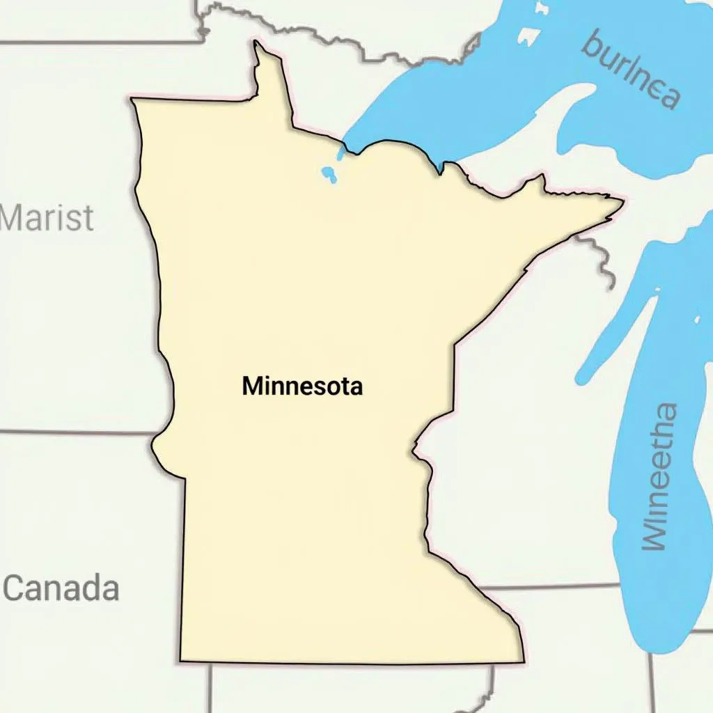 Bản đồ vị trí bang Minnesota