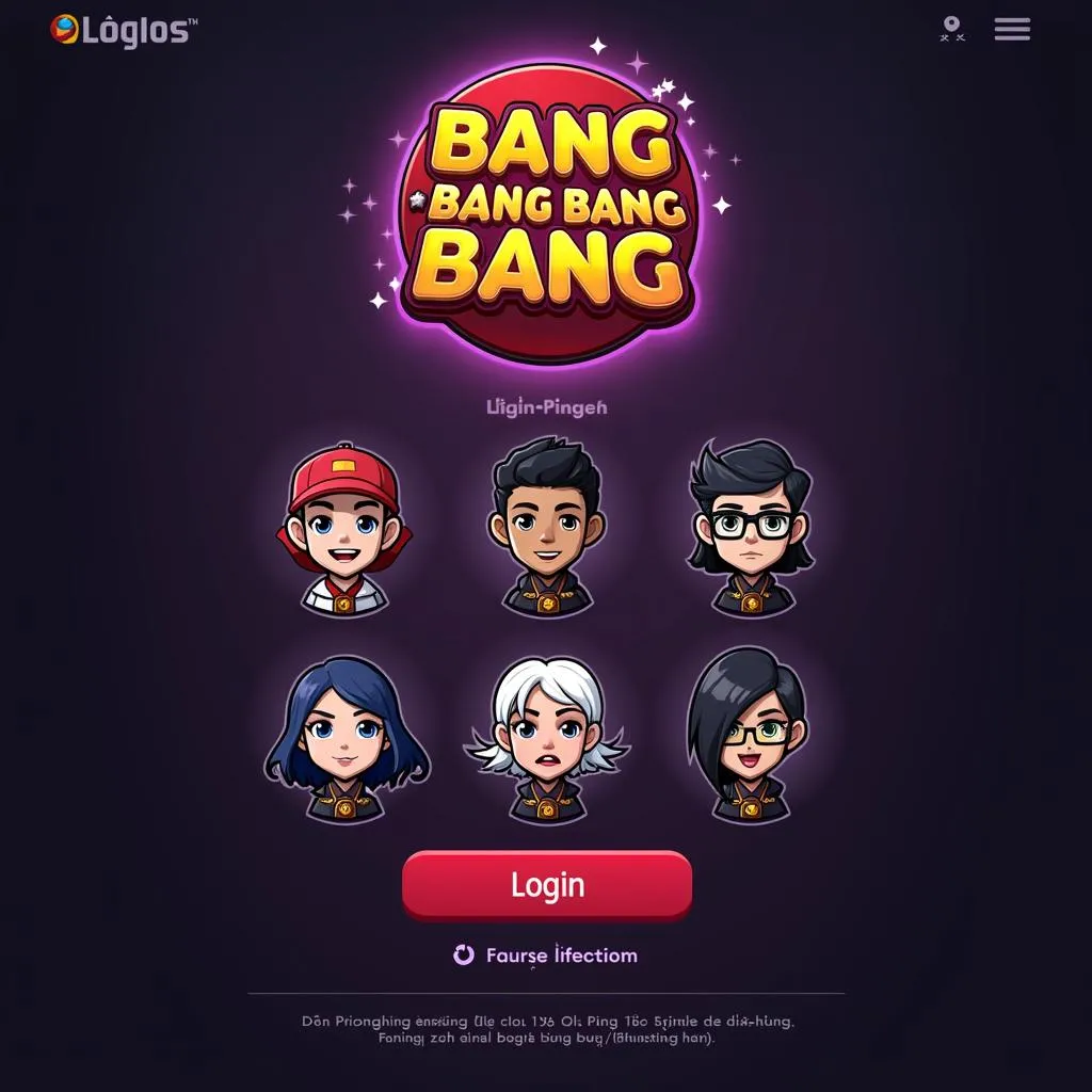 Màn hình đăng nhập game Bang Bang Bang Tiếng Việt