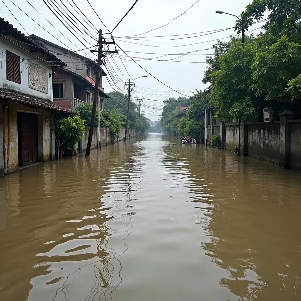 Hình ảnh về trận bão lụt ở Hà Nội